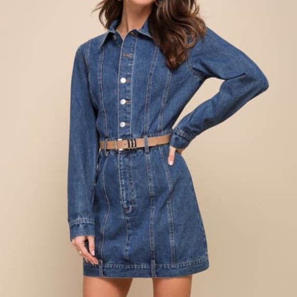 Lulus Flawless Trend Medium Wash Denim Long size medium NWT 🤠 - Picture 4 of 12